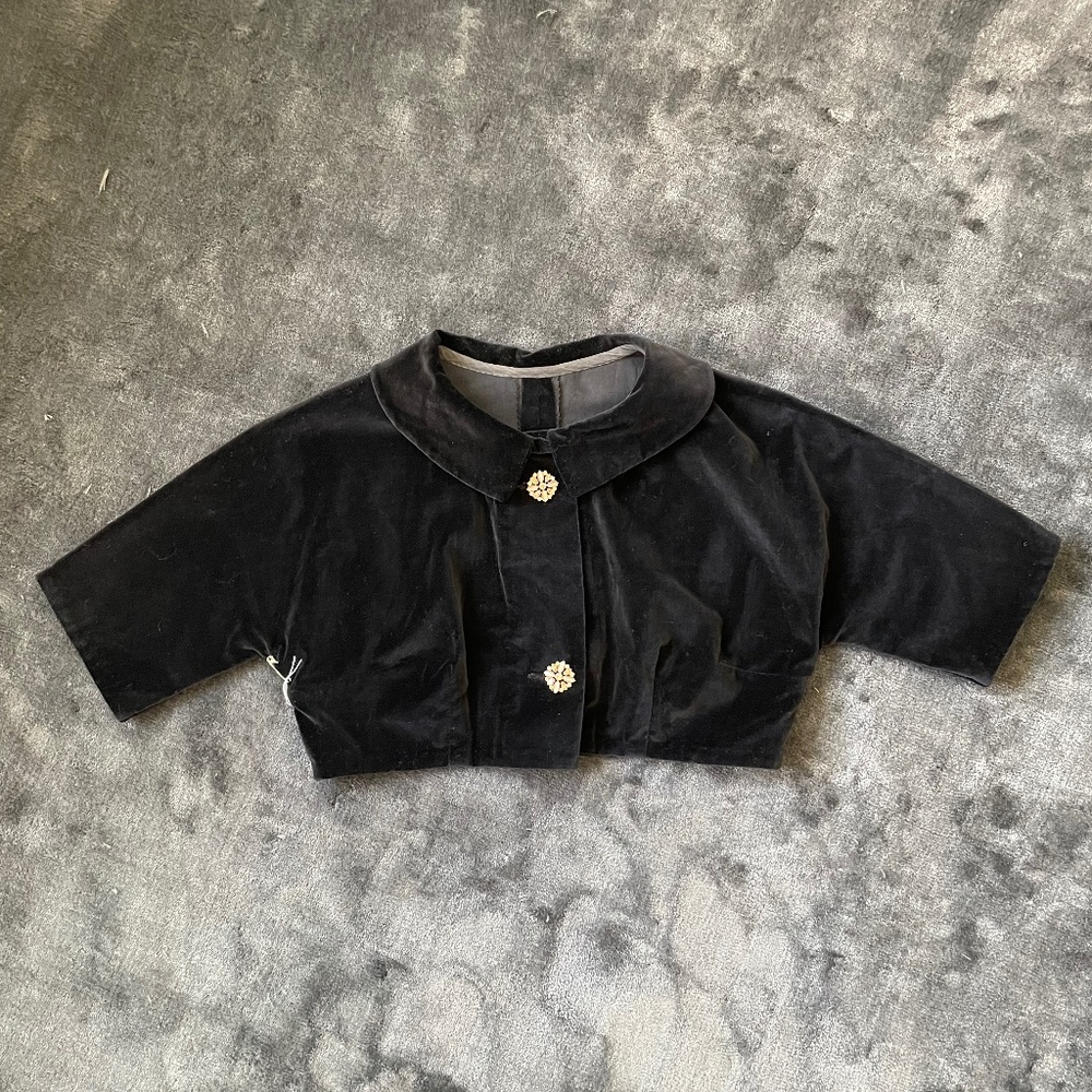 Vintage 50s Black Velvet Bolero Jacket